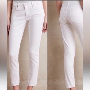 AG the Stevie ankle slim straight leg jean - white, size 25